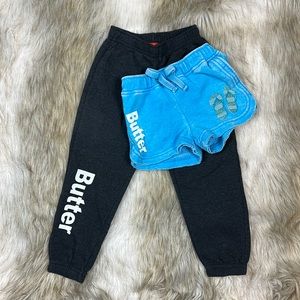 Size 4 Butter Joggers Sweatpants & Sandal Rhinstone Shorts